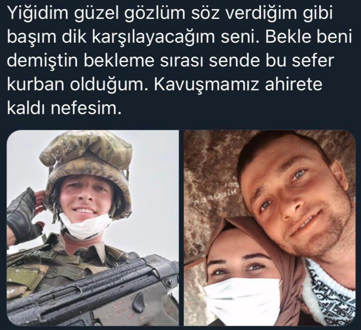 Şehidin kız arkadaşından duygulandıran paylaşım