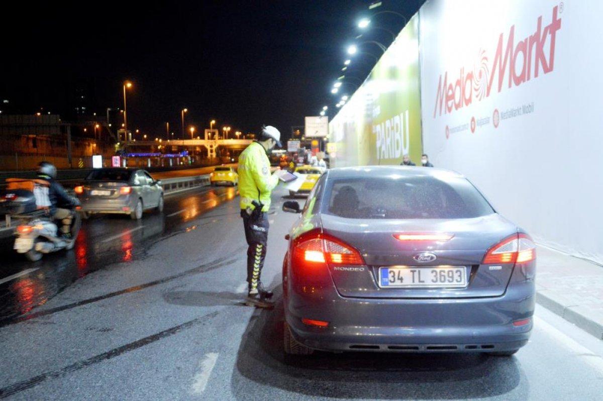 Tam Kapanmanın ilk gecesinde E-5’te uygulama