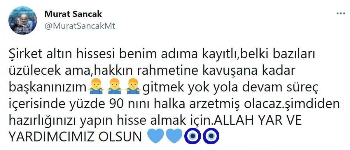 Adana Demirspor Başkanı Sancak: Ölene kadar başkanınızım