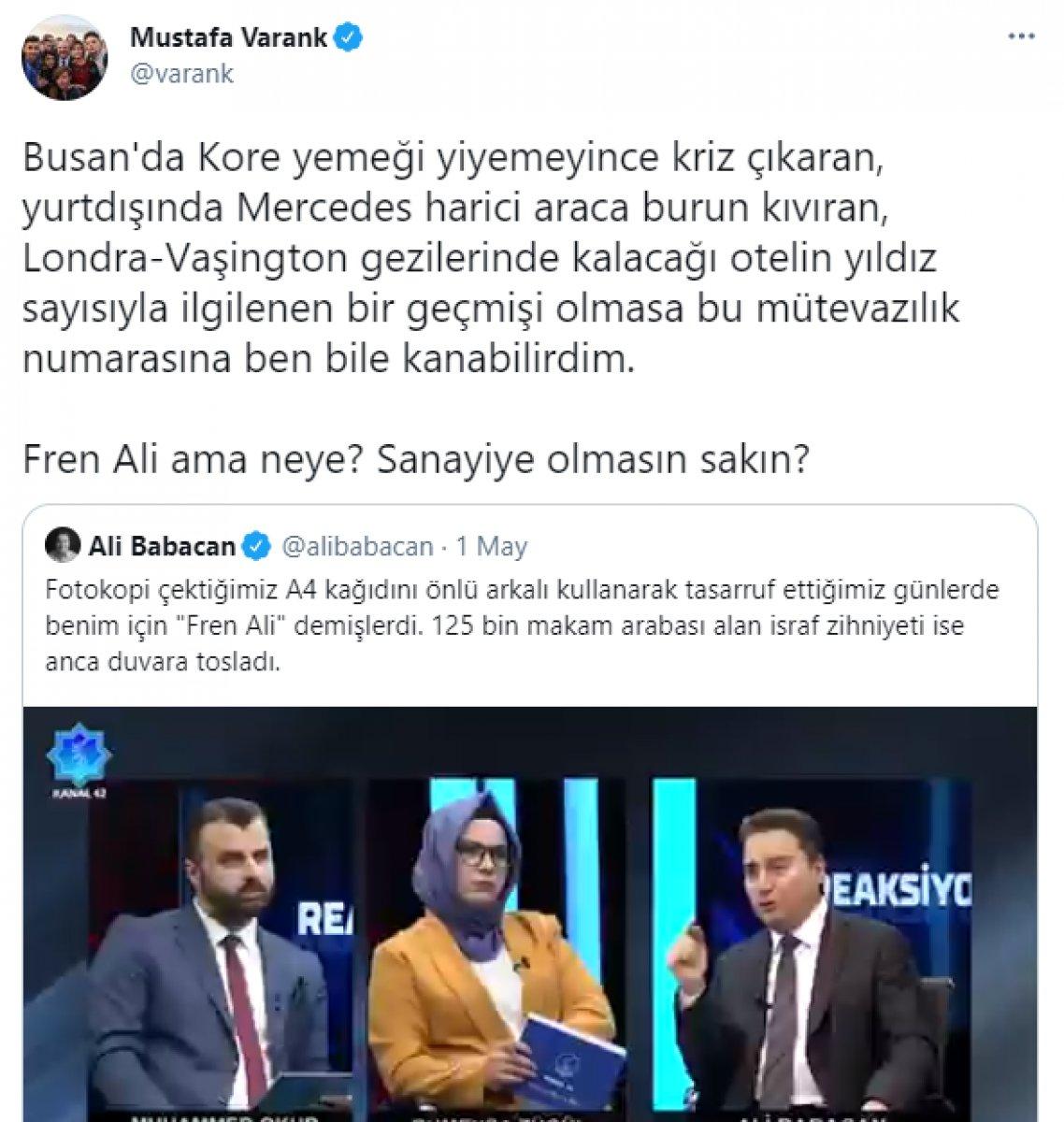 Mustafa Varank'tan Ali Babacan'a 'tasarruf' cevabı
