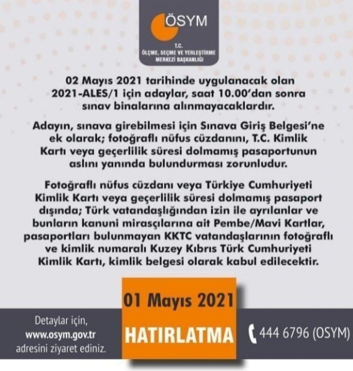 ALES kaç dakika, kaç soru var? 2021 ALES/1 refakatçi izin belgesi gerekli mi?