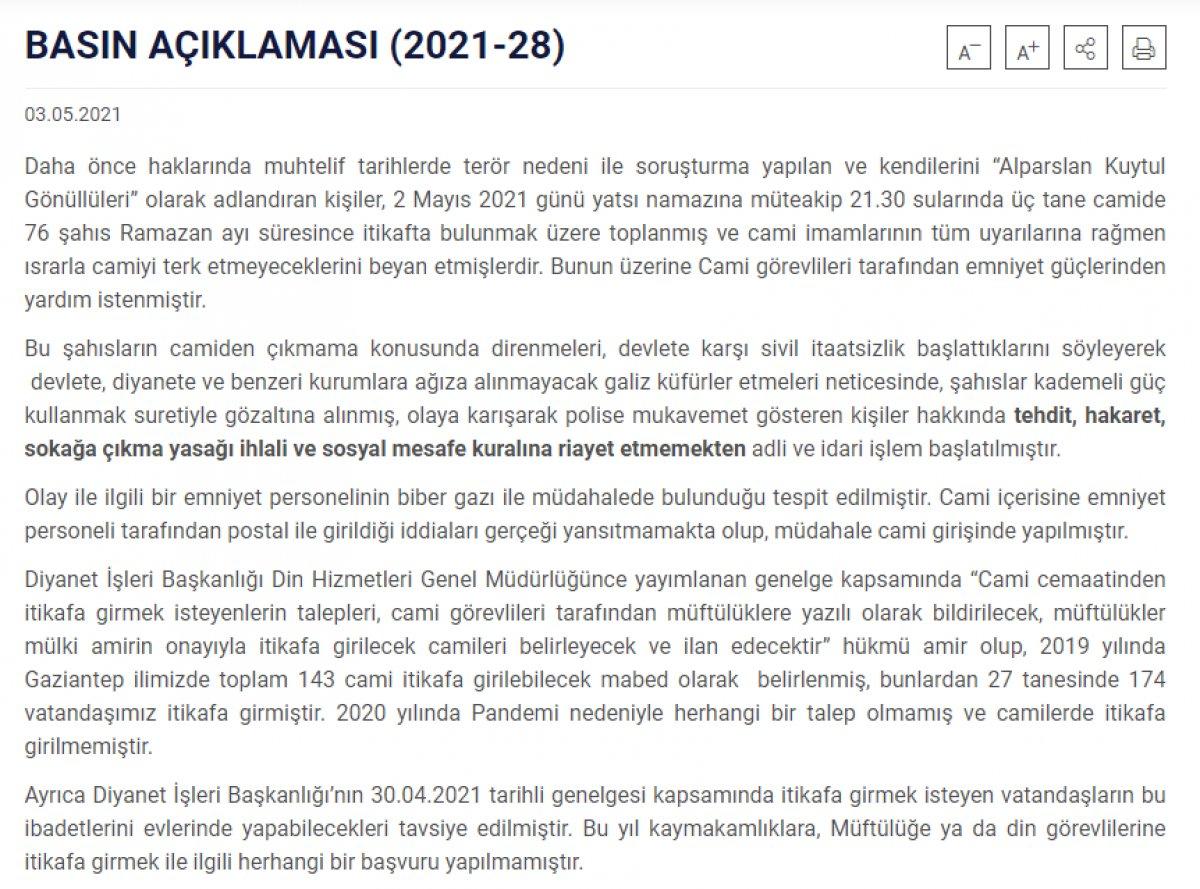 Gaziantep Valiliği: Biber gazı sıkan emniyet mensubu açığa alındı