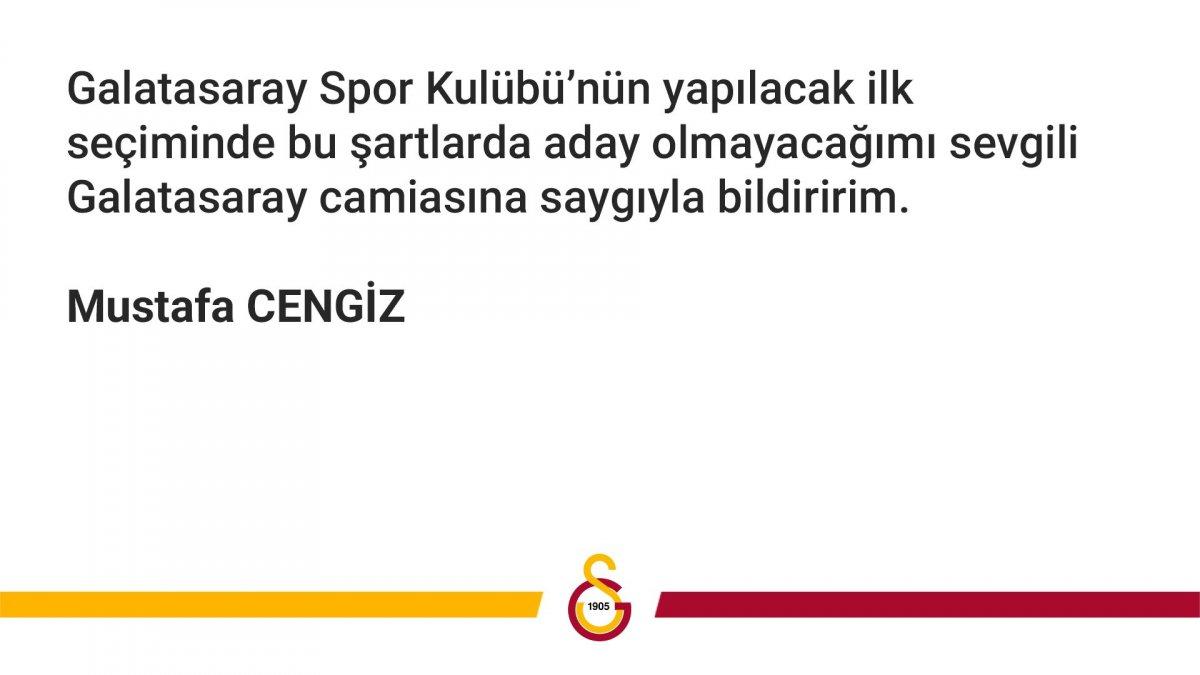 Mustafa Cengiz: Aday olmayacağım