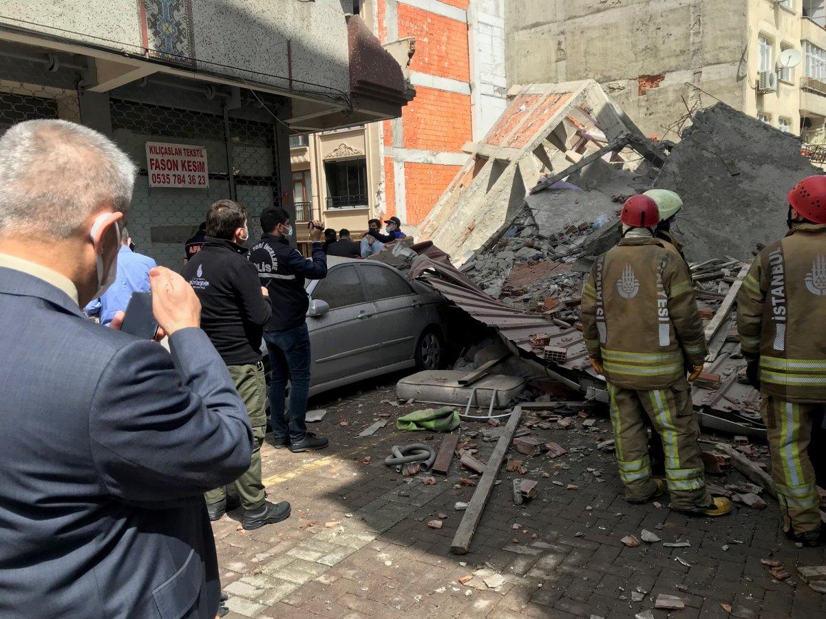 Zeytinburnu'nda bina çöktü