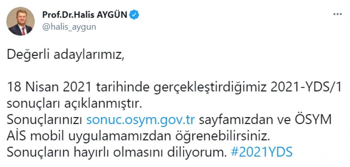 2021-YDS sonuçları açıklandı