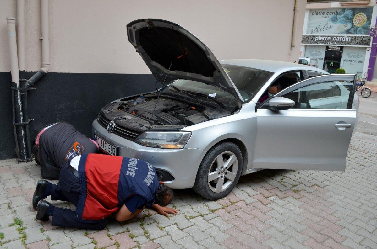 Osmaniye'de kaputa giren kediyi itfaiye kurtardı