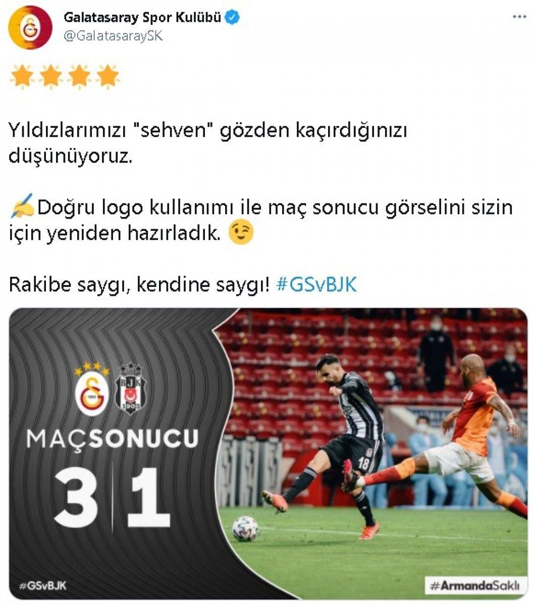 Galatasaray'dan Beşiktaş'a logolu gönderme