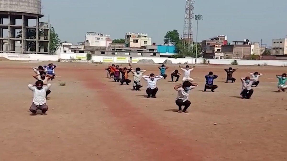 Hint polisi, 2 saat egzersiz yaptırdı