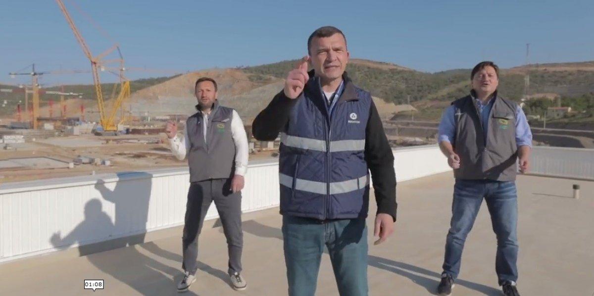 Akkuyu NGS çalışanları, Rusça şarkı söyleyerek klip çekti