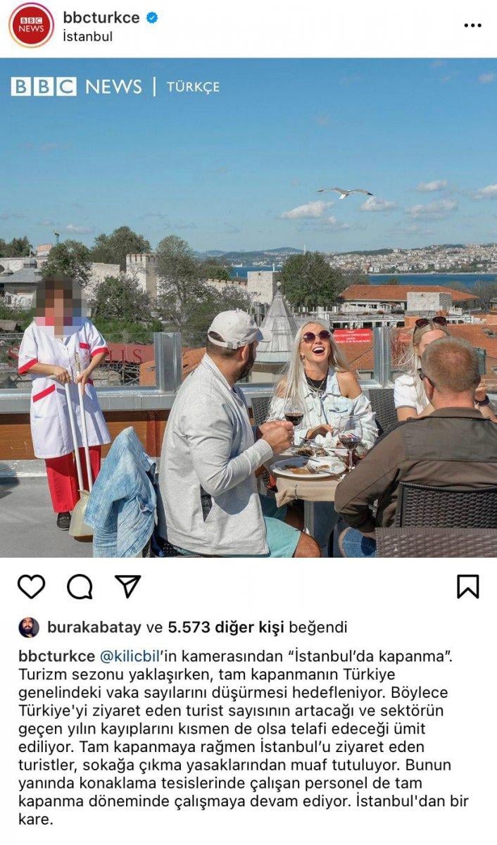 BBC Türkçe, tam kapanmada turistlere hizmet eden personele dikkat çekti