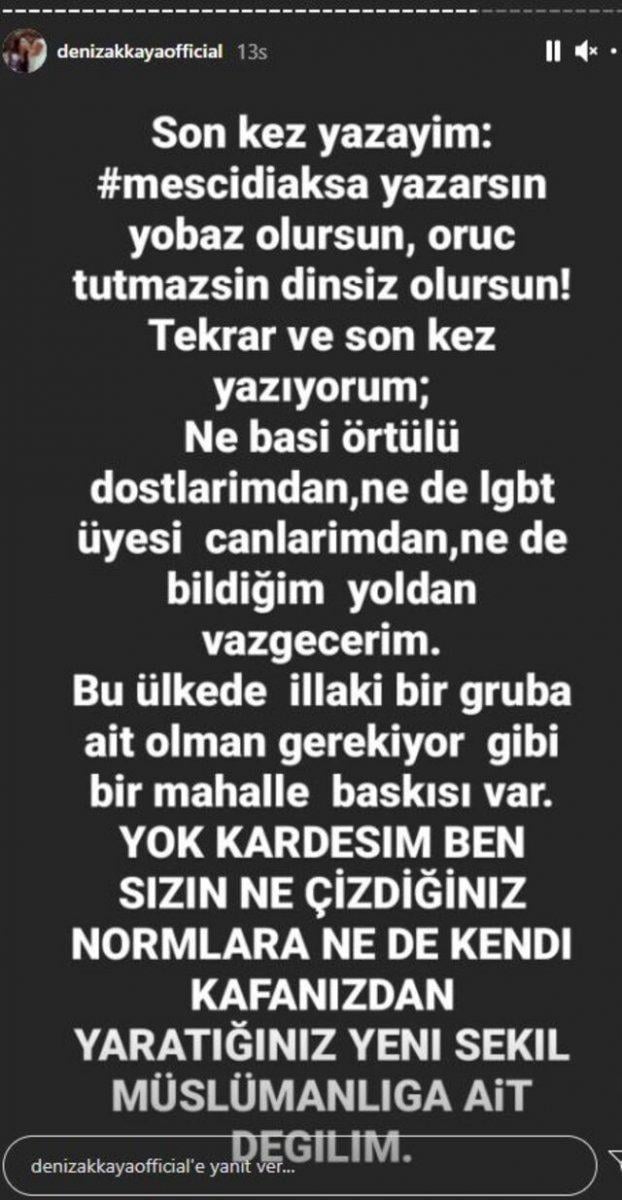 Takipçileri Deniz Akkaya'yı kızdırdı