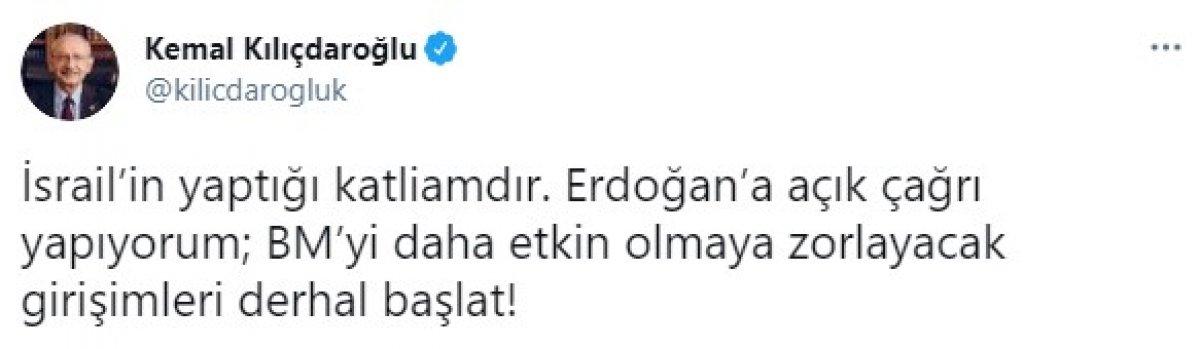 Kemal Kılıçdaroğlu'ndan İsrail'e tepki