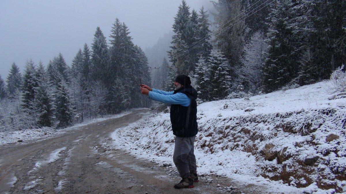 Rize yaylalarında kar sürprizi