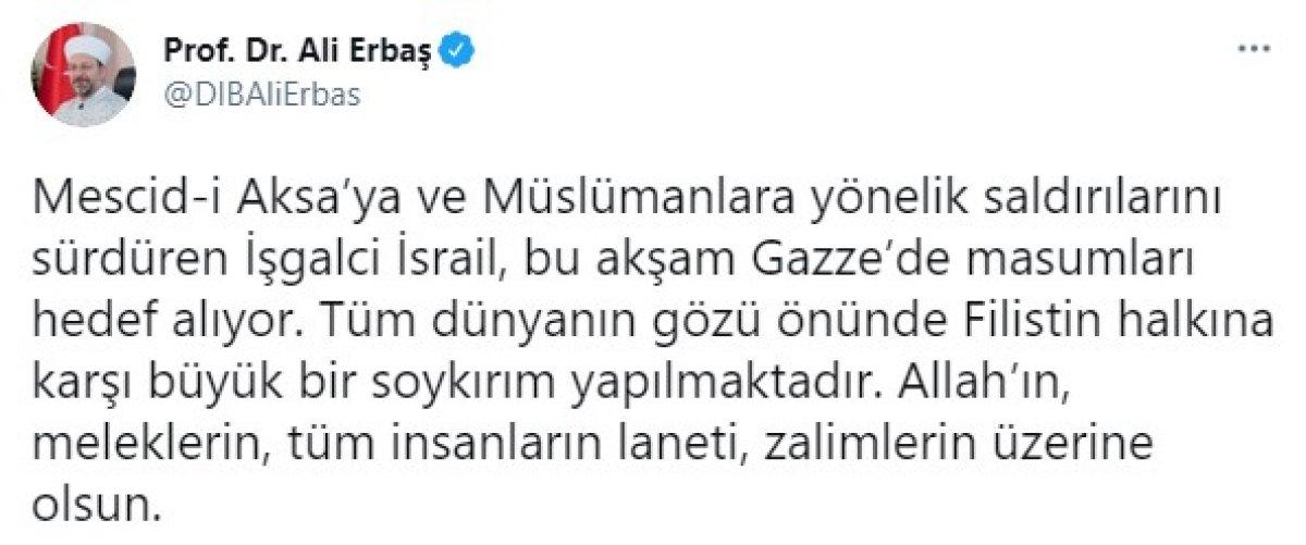 Ali Erbaş: Filistin halkına büyük bir soykırım yapılıyor