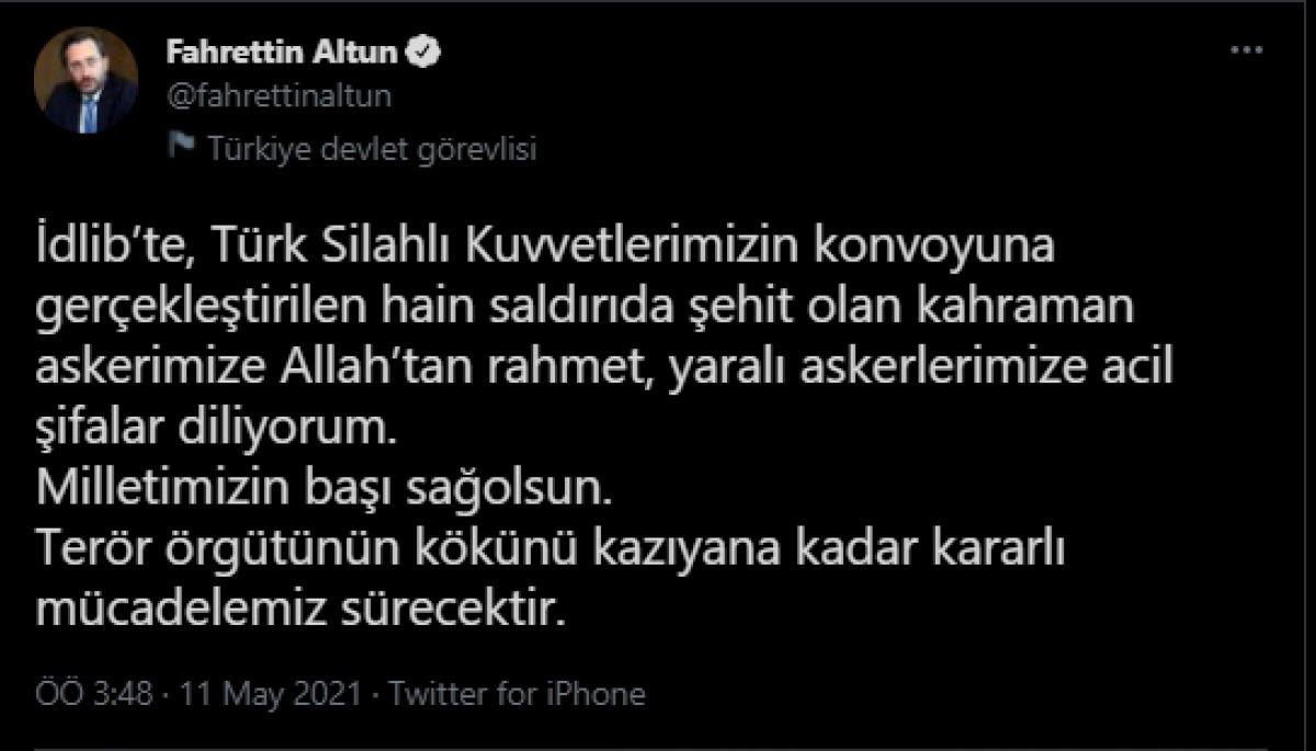 Fahrettin Altun: Terör örgütünün kökünü kazıyana kadar mücadelemiz sürecek