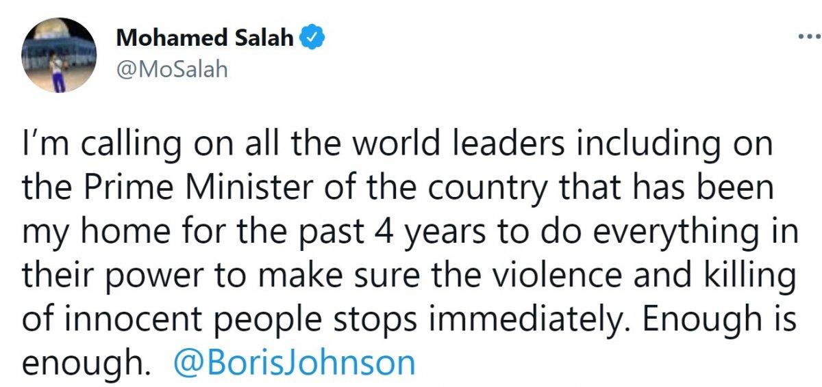 Muhammed Salah'tan Filistin paylaşımı: Yeter artık