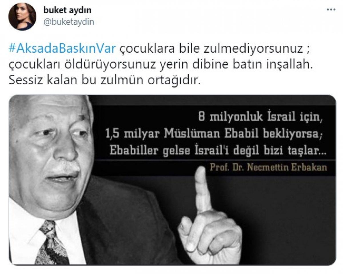 Buket Aydın'dan Filistin paylaşımı