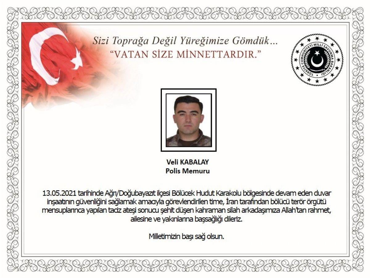 Türkiye - İran sınırındaki saldırıda bir Özel Harekat polisi şehit oldu