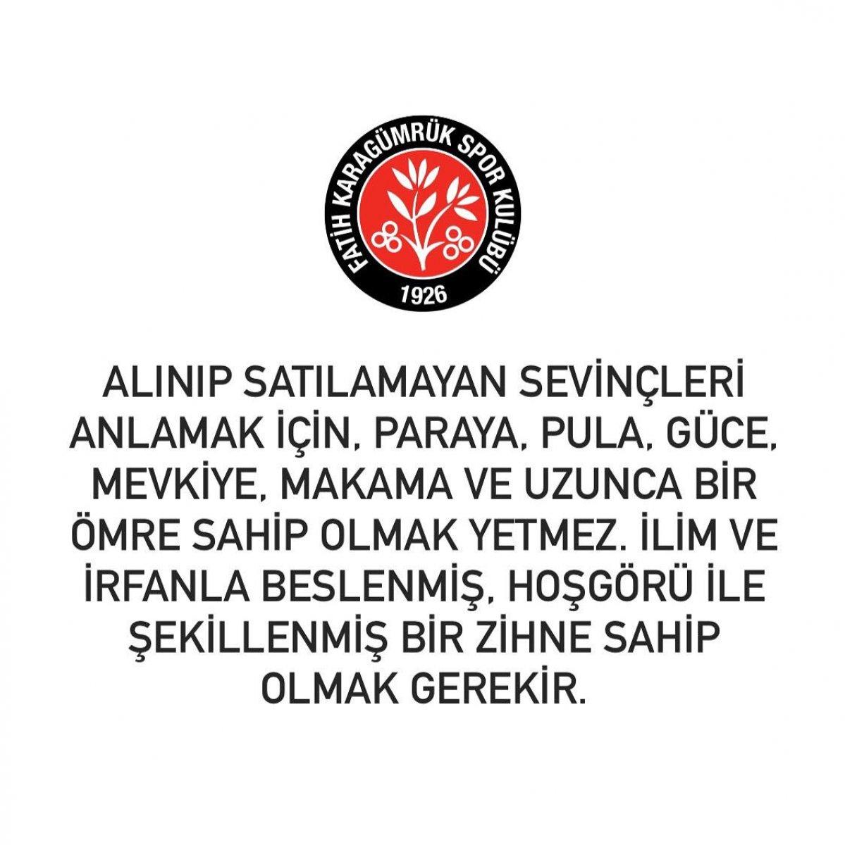 Karagümrük'ten Ahmet Nur Çebi'ye cevap