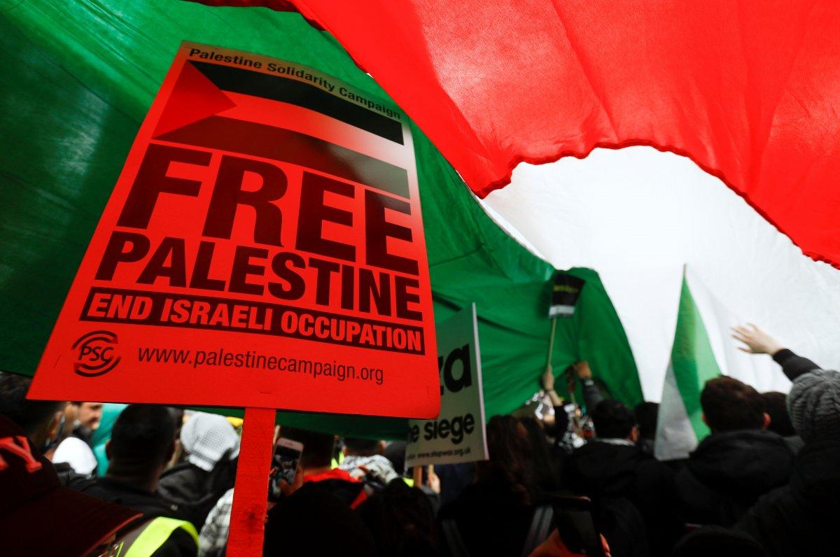 Londra'da Filistin'e destek eylemi