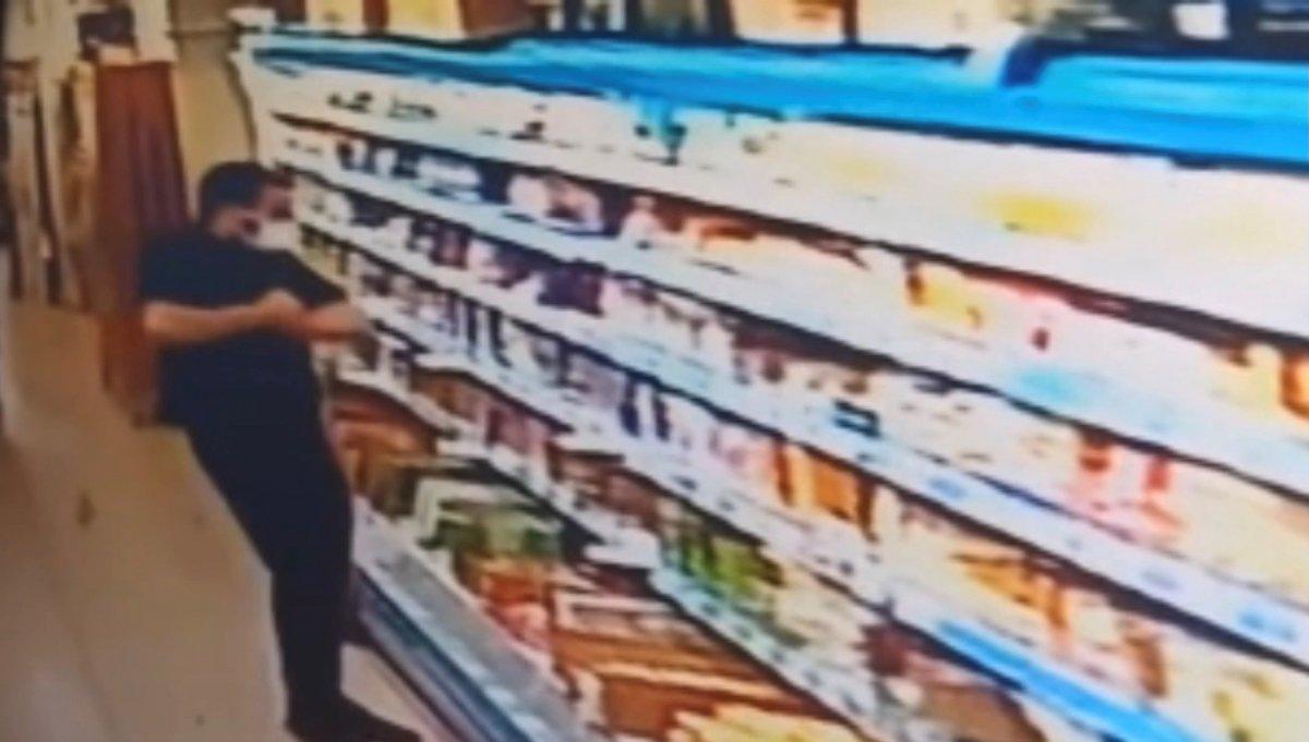 Maltepe'de sucuk ve ton balığı ile yakalandı, hırsız çıktı