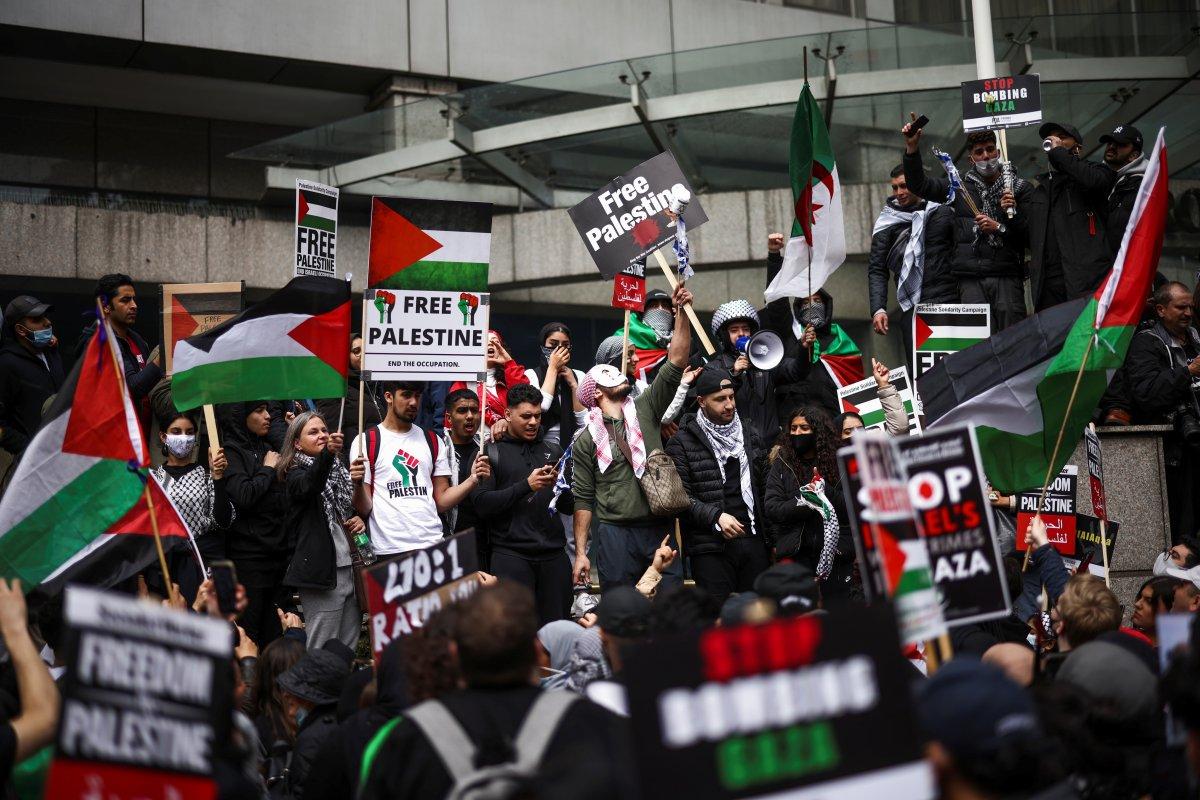 Londra'da Filistin'e destek eylemi