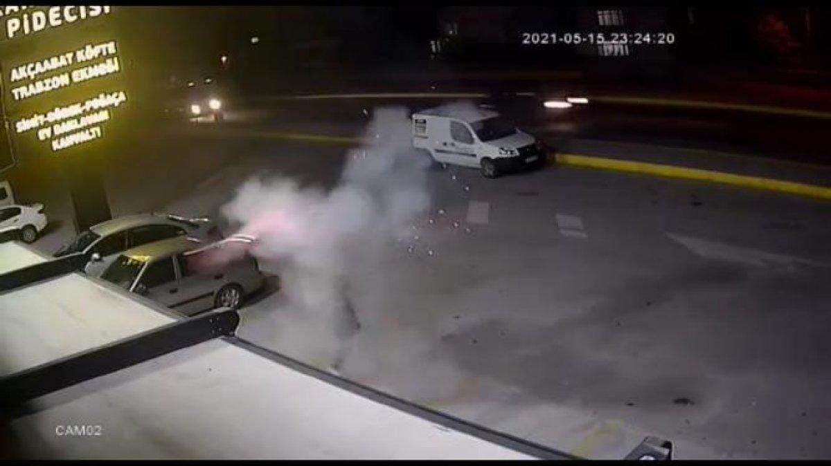 Kocaeli'de havai fişekli kutlamada korku dolu anlar