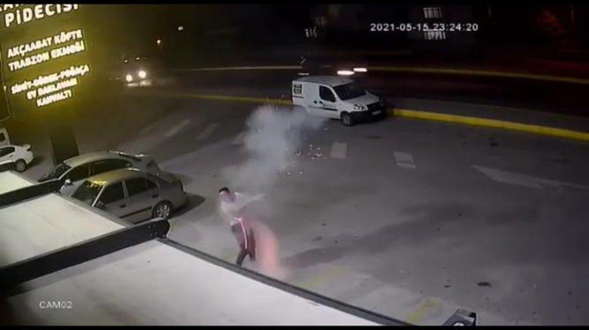 Kocaeli'de havai fişekli kutlamada korku dolu anlar