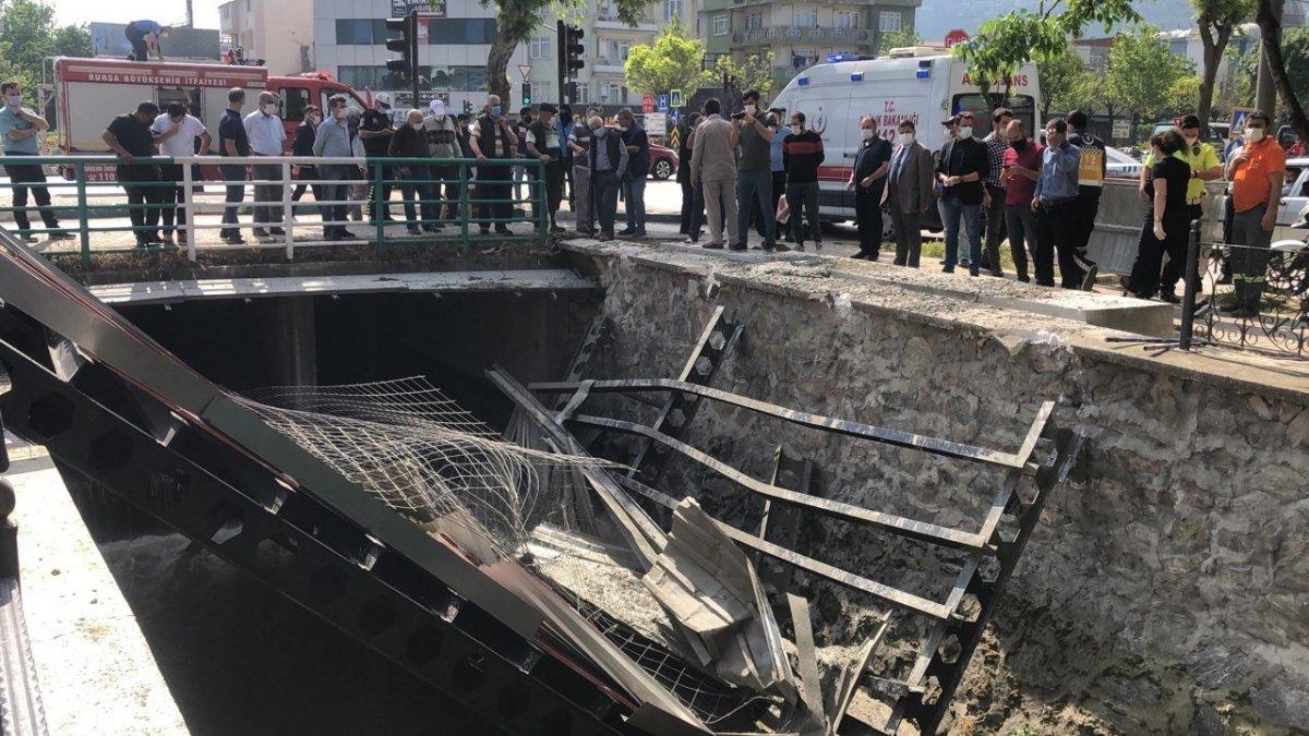 Bursa'da köprü üzerindeki inşaat çöktü: 3 yaralı