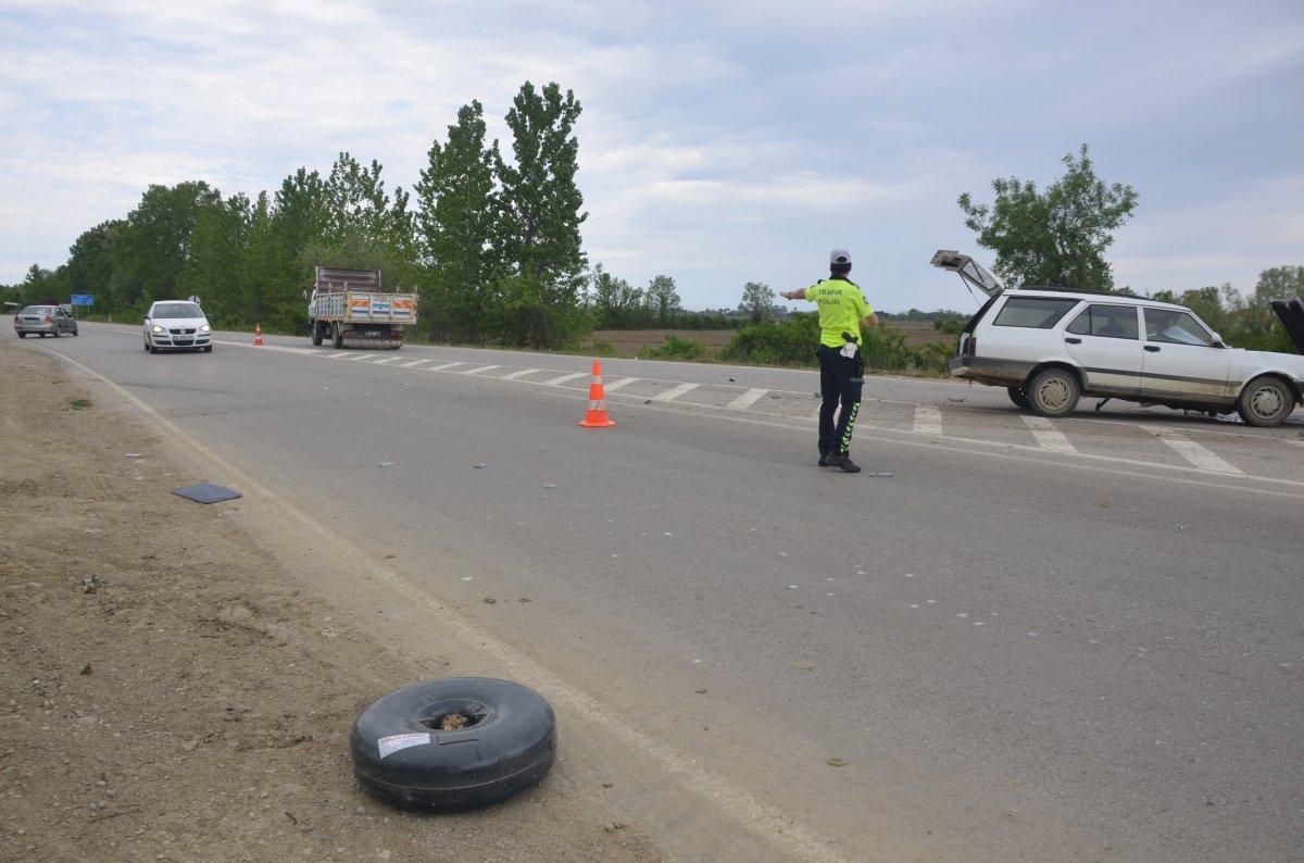 Sinop’ta kaza: LPG tankeri yola fırladı