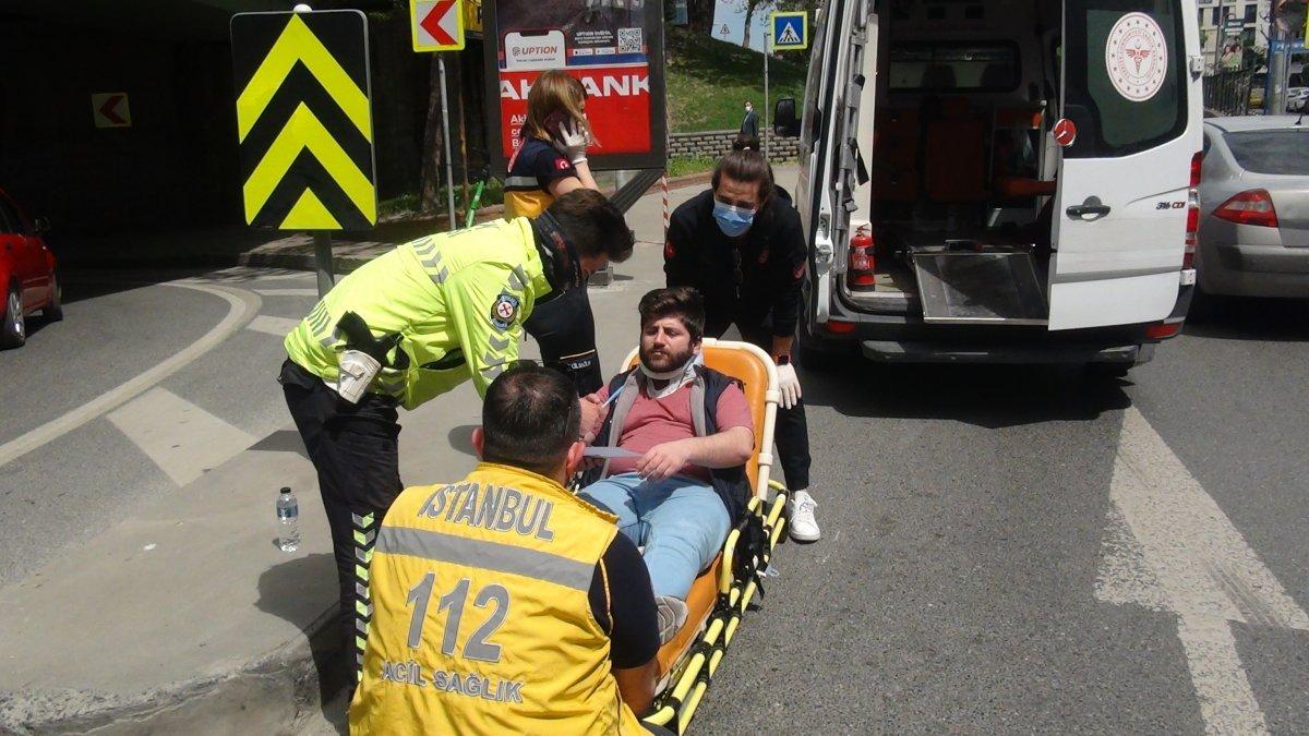 Şişli'de scooter sürücüsüyle moto kurye çarpıştı