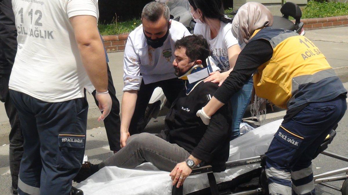 Şişli'de scooter sürücüsüyle moto kurye çarpıştı