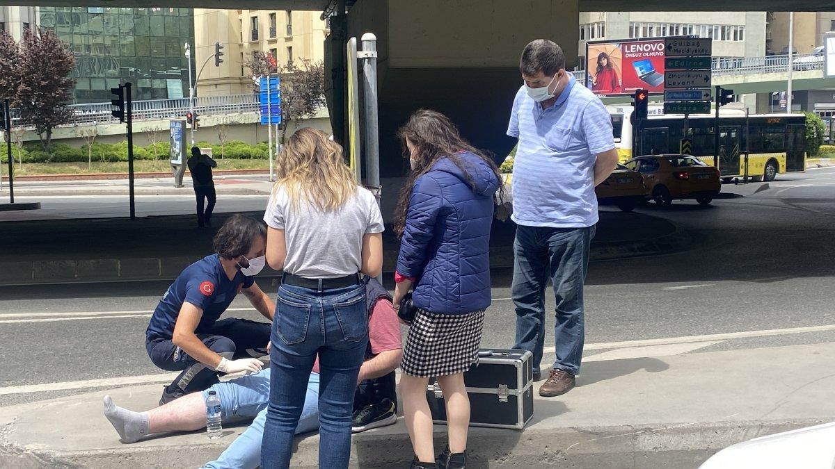 Şişli'de scooter sürücüsüyle moto kurye çarpıştı