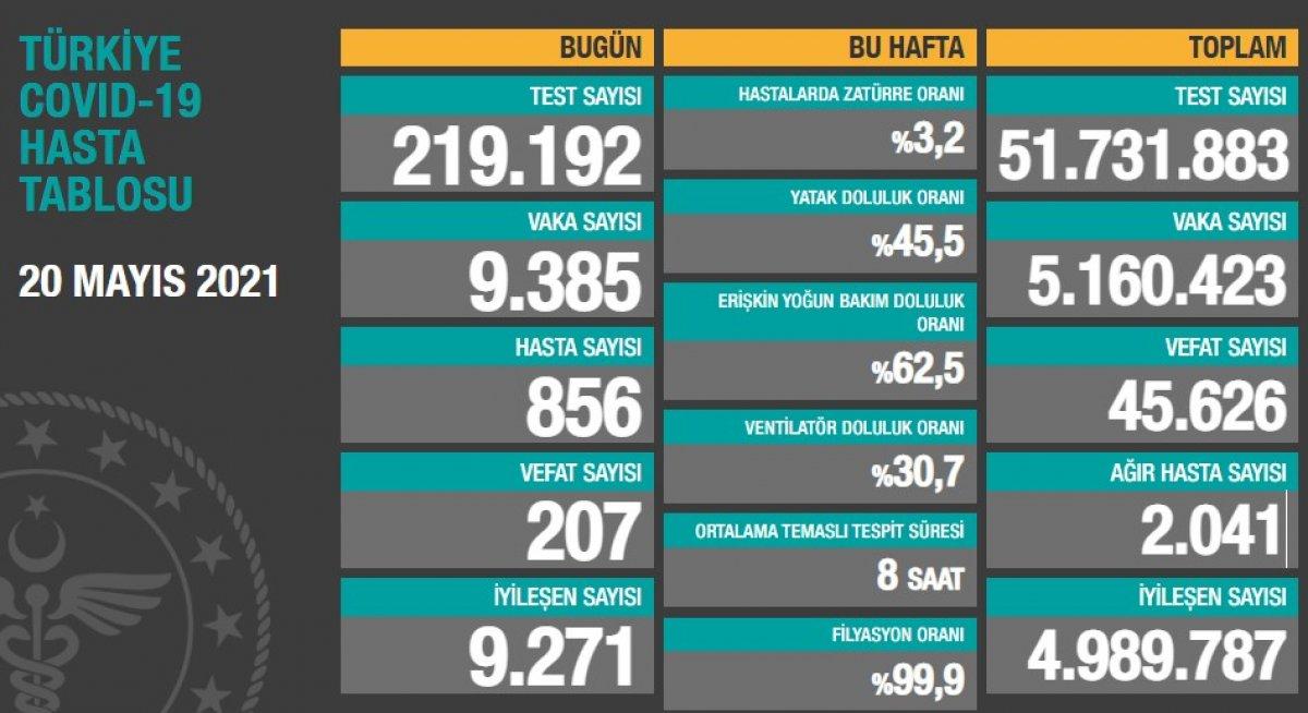 20 Mayıs Türkiye'de koronavirüs tablosu