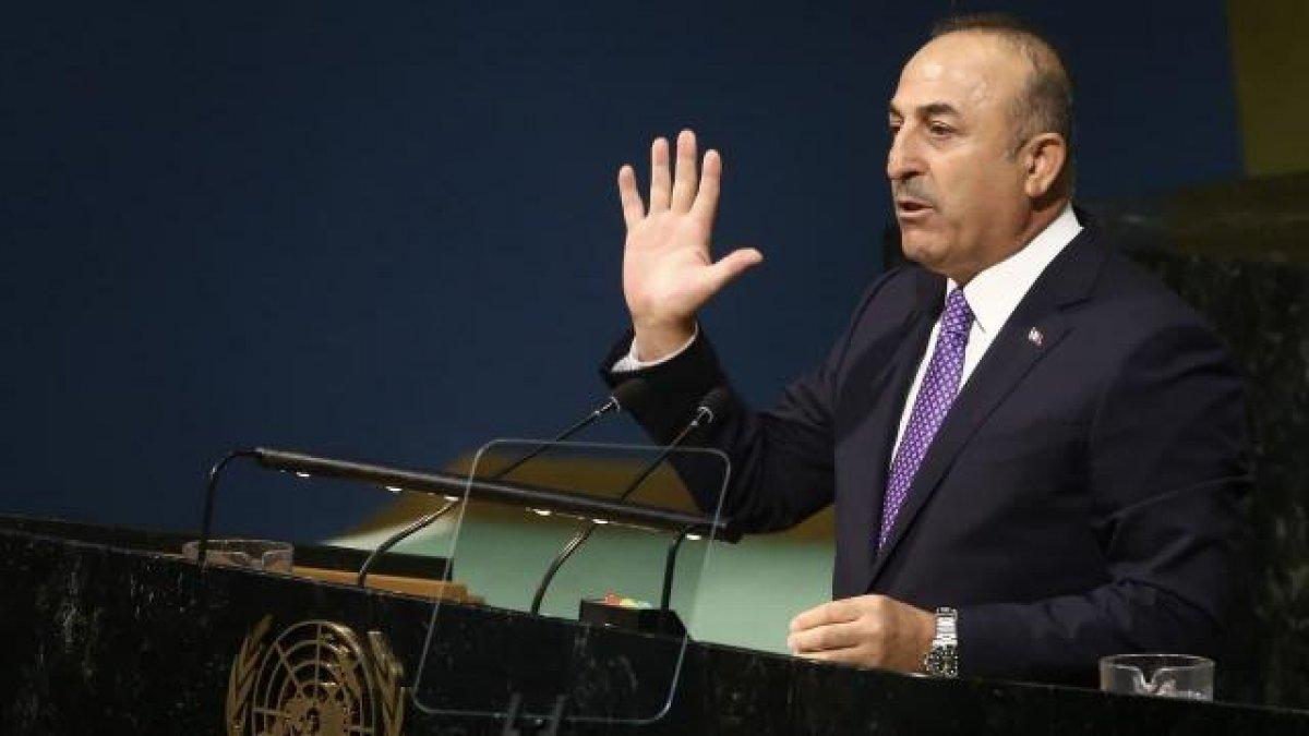 Mevlüt Çavuşoğlu, BM Genel Kurulu'na İsrail'in işgal haritasını gösterdi
