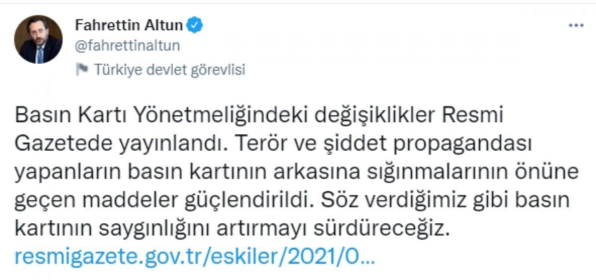 Basın Kartı Yönetmeliği değişikliği Resmi Gazete’de yayınladı