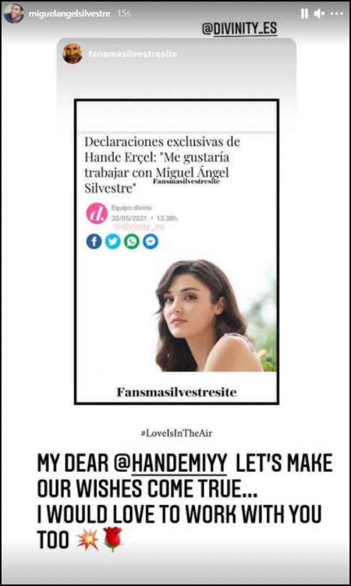 Miguel Angel Silvestre, Hande Erçel'e cevap verdi