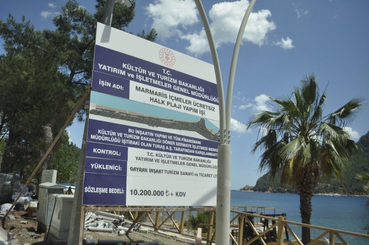 Marmaris'te ücretsiz lüks halk plajı