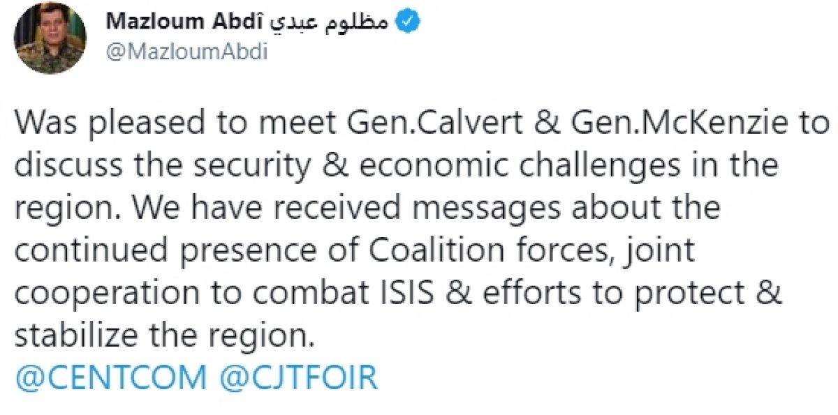 ABD'li komutanlardan terör örgütü YPG'ye ziyaret