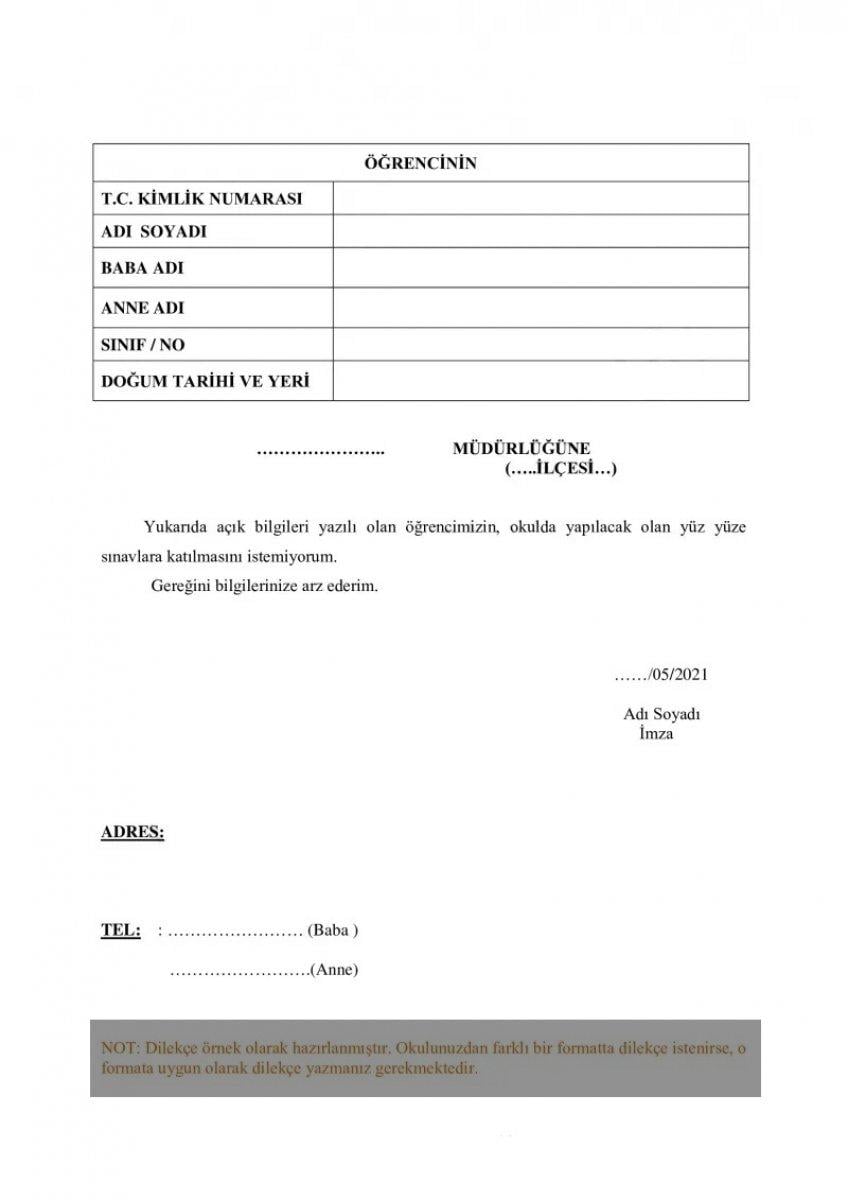 Sınav tercih dilekçesi örneği 2021: Sınava katılmama dilekçesi nasıl yazılır?