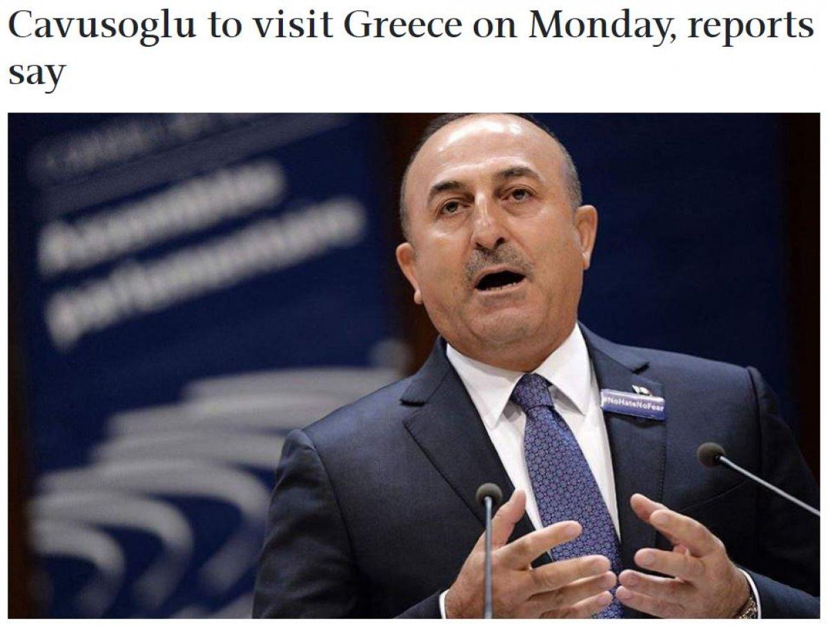 Mevlüt Çavuşoğlu, Yunanistan'a gidecek