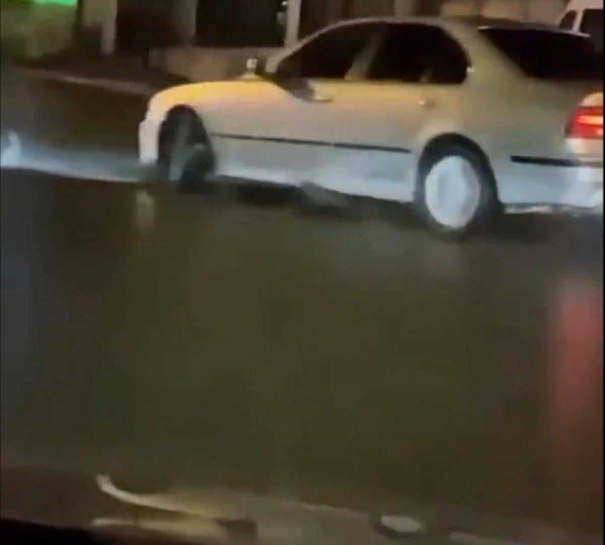 Maltepe'de, kısıtlama saatinde drift atarak ilerledi