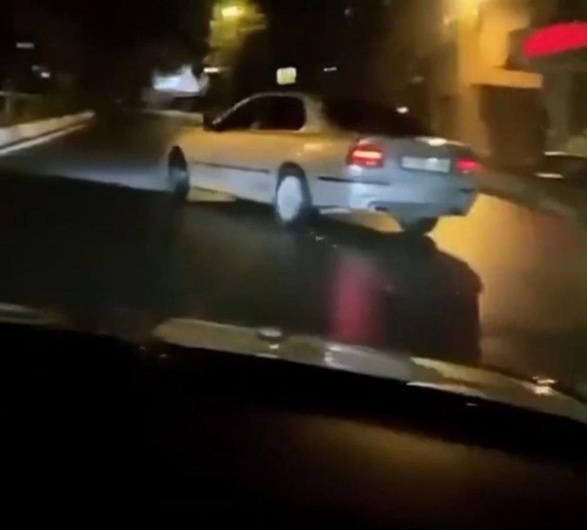 Maltepe'de, kısıtlama saatinde drift atarak ilerledi