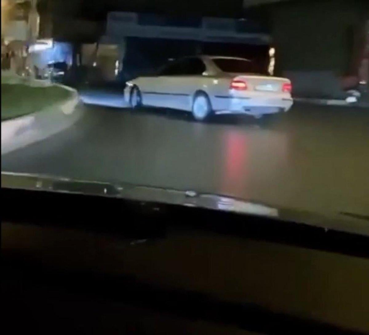 Maltepe'de, kısıtlama saatinde drift atarak ilerledi