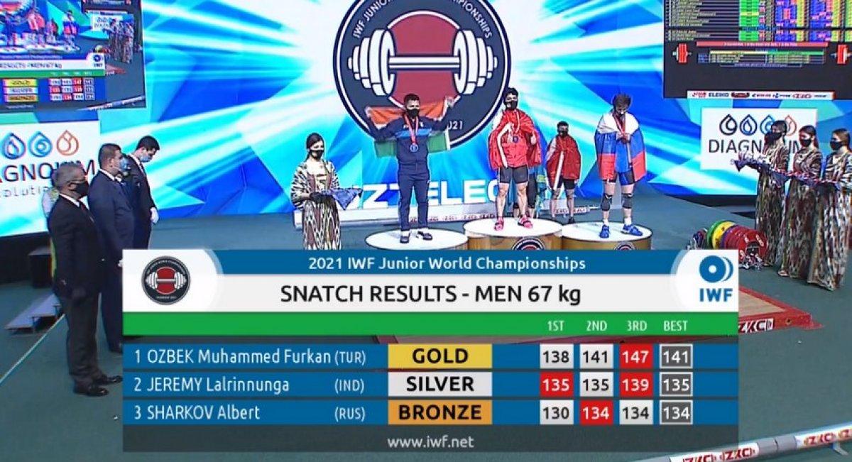Milli halterci Muhammed Furkan Özbek Dünya Şampiyonu