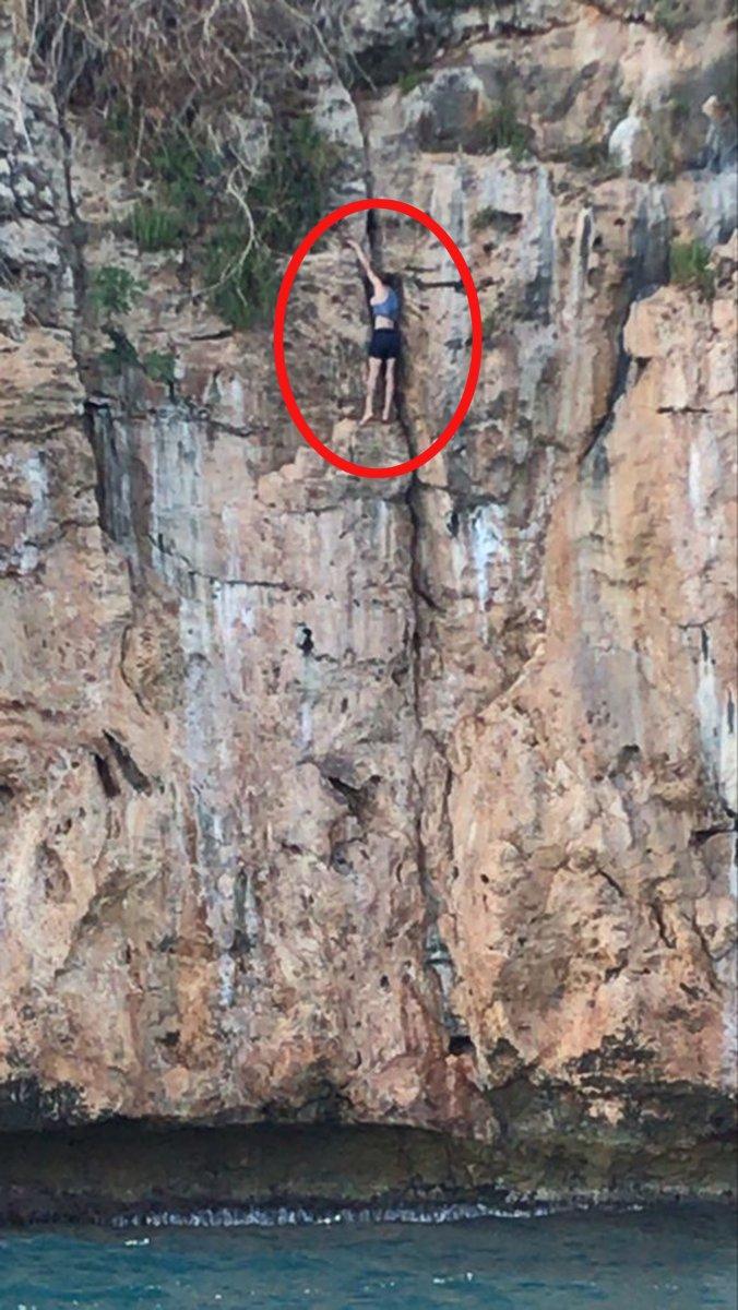 Antalya'da falezlerde mahsur kaldı