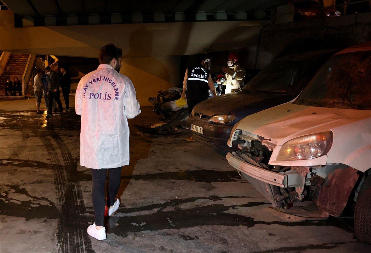 Şişli’de park halindeki araçlarda yangın