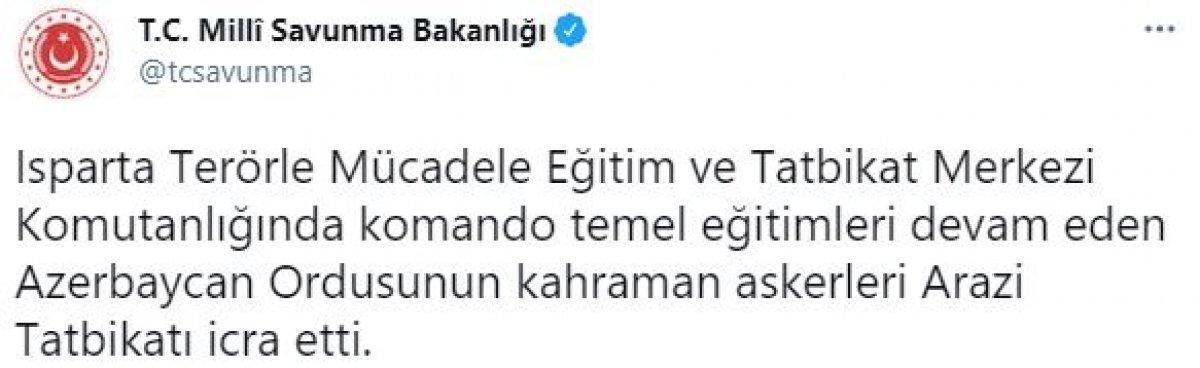 Azerbaycan askerleri, Isparta'da tatbikat yaptı