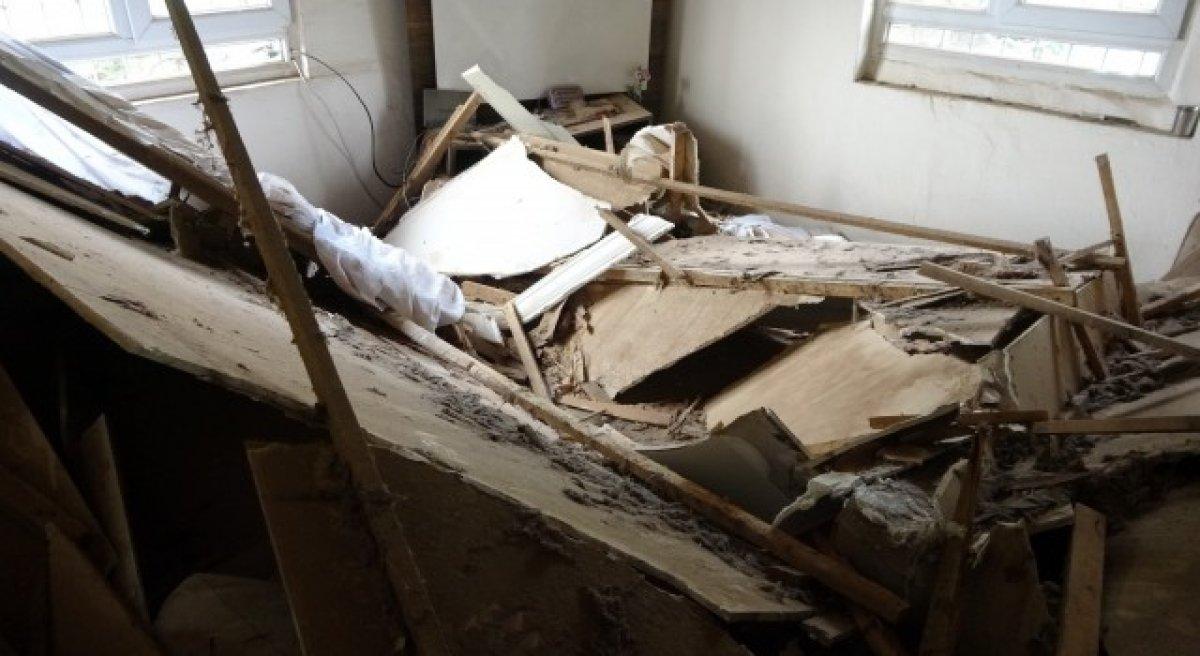 Antalya'da gecekondunun tavanı çöktü, 5 kişi ölümden döndü