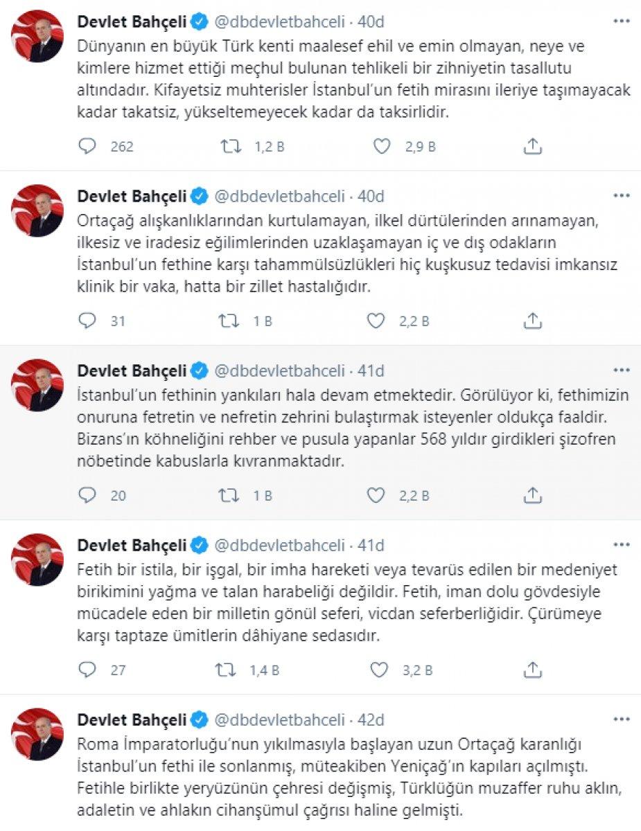 Devlet Bahçeli'den İstanbul'un fethi mesajı: Yankıları devam ediyor